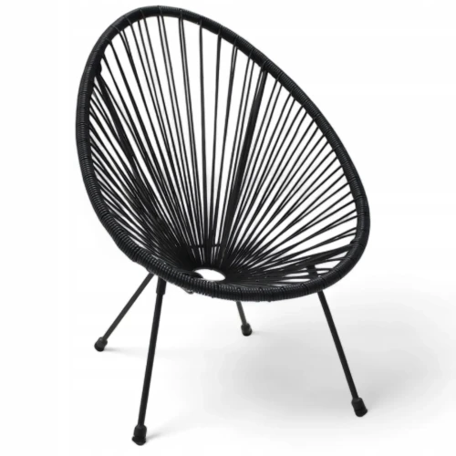 Krzesło ogrodowe dla dzieci z technorattanu Mini Kids Czarny