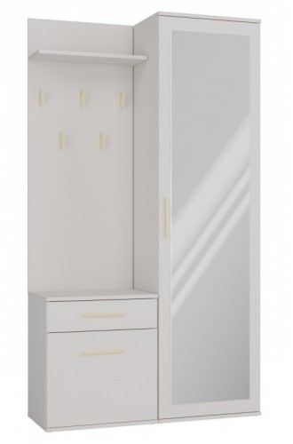 Garderoba Duo z lustrem i szufladą do przedpokoju 100 cm kaszmir