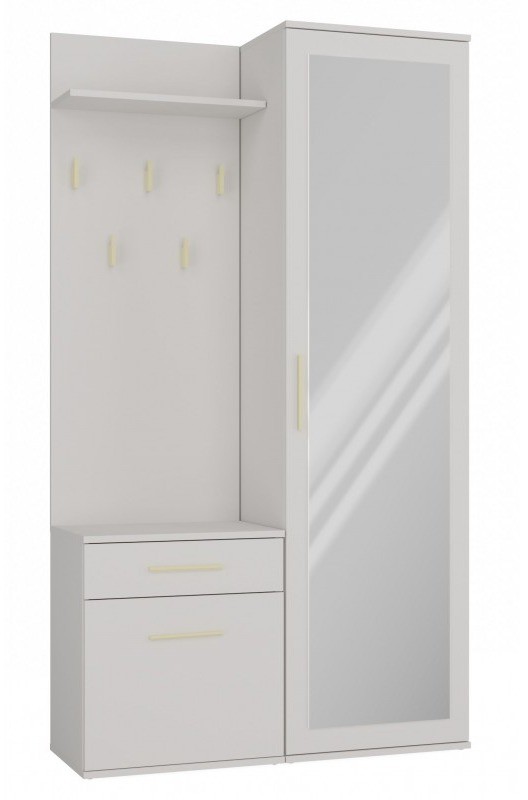 Garderoba Duo z lustrem i szufladą do przedpokoju 100 cm kaszmir