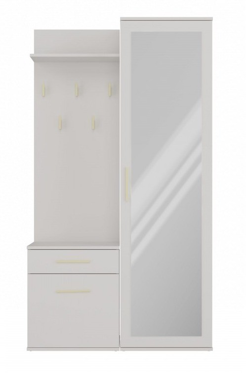 Garderoba Duo z lustrem i szufladą do przedpokoju 100 cm kaszmir