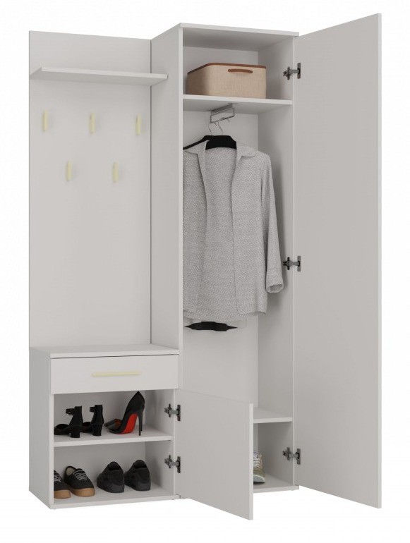 Garderoba Duo z lustrem i szufladą do przedpokoju 100 cm kaszmir