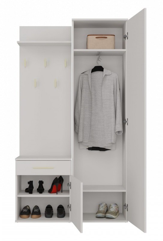 Garderoba Duo z lustrem i szufladą do przedpokoju 100 cm kaszmir