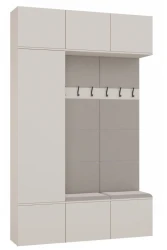 Garderoba Haga III szafa i 2 wieszaki do przedpokoju 150 cm kaszmir