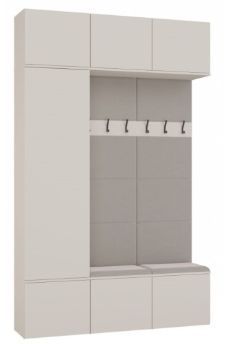 Garderoba Haga III szafa i 2 wieszaki do przedpokoju 150 cm kaszmir