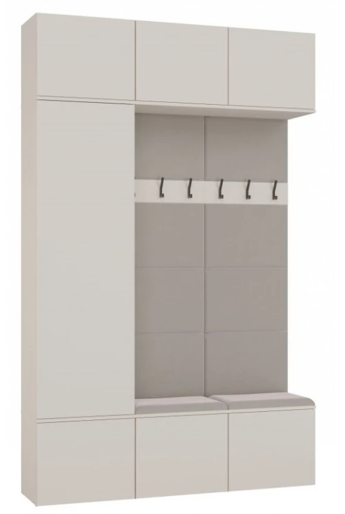 Garderoba Haga III szafa i 2 wieszaki do przedpokoju 150 cm kaszmir