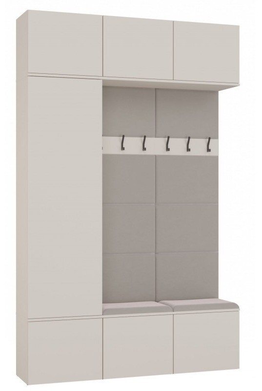 Garderoba Haga III szafa i 2 wieszaki do przedpokoju 150 cm kaszmir