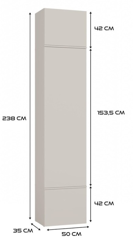 Garderoba Haga III szafa i 2 wieszaki do przedpokoju 150 cm kaszmir