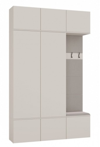 Garderoba Haga III 2 szafy i wieszak do przedpokoju 150 cm kaszmir