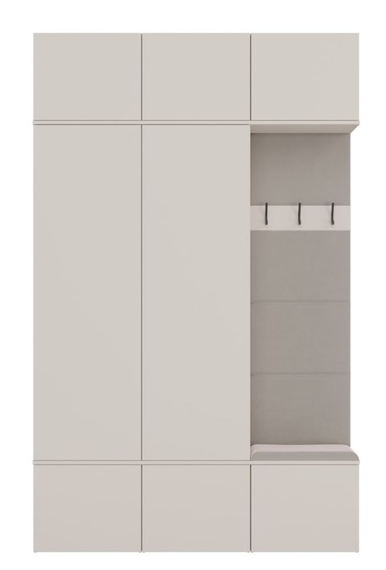 Garderoba Haga III 2 szafy i wieszak do przedpokoju 150 cm kaszmir