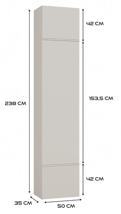 Garderoba Haga III 2 szafy i wieszak do przedpokoju 150 cm kaszmir