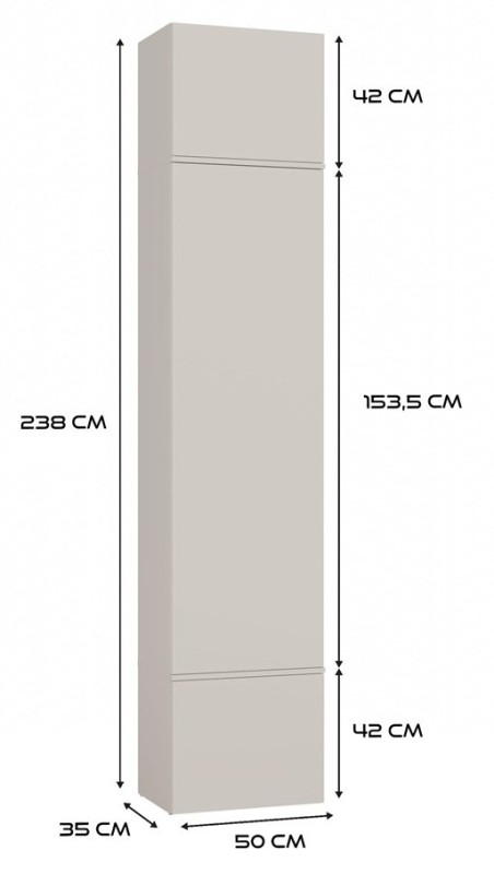 Garderoba Haga III 2 szafy i wieszak do przedpokoju 150 cm kaszmir