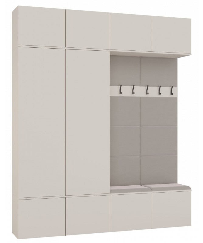 Garderoba Haga IV 2 szafy i 2 wieszaki do przedpokoju 200 cm kaszmir