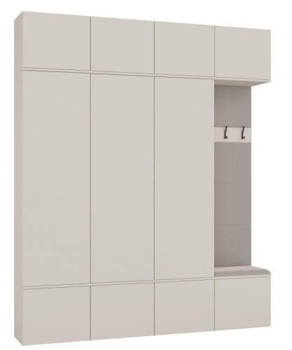 Garderoba Haga IV 3 szafy i wieszak do przedpokoju 200 cm kaszmir