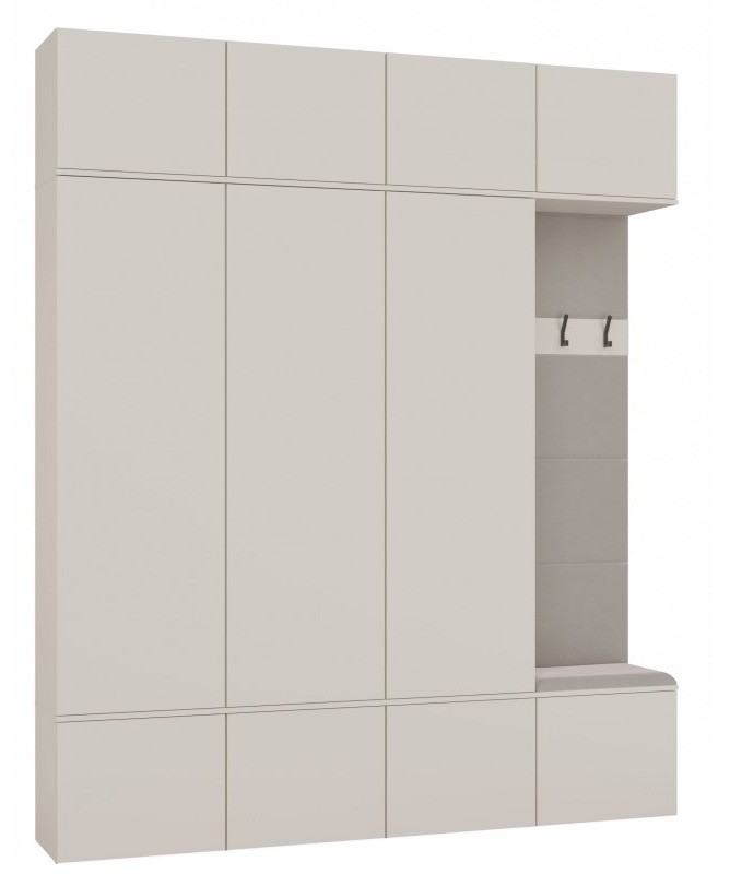 Garderoba Haga IV 3 szafy i wieszak do przedpokoju 200 cm kaszmir