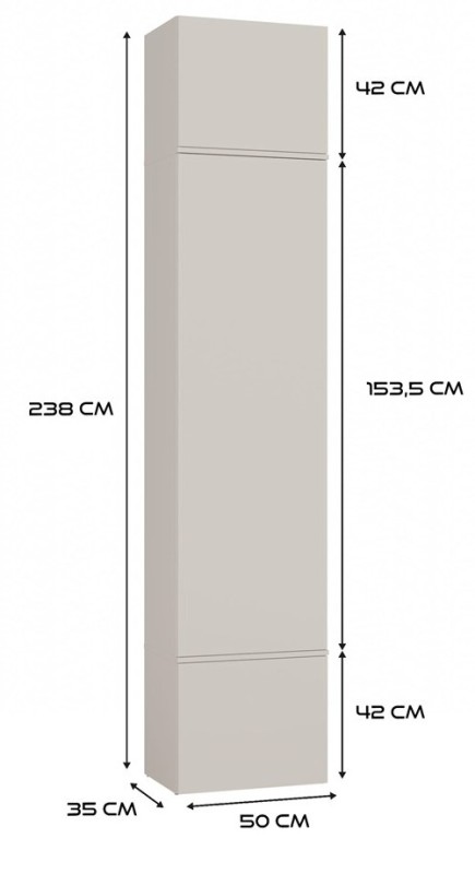 Garderoba Haga IV 3 szafy i wieszak do przedpokoju 200 cm kaszmir