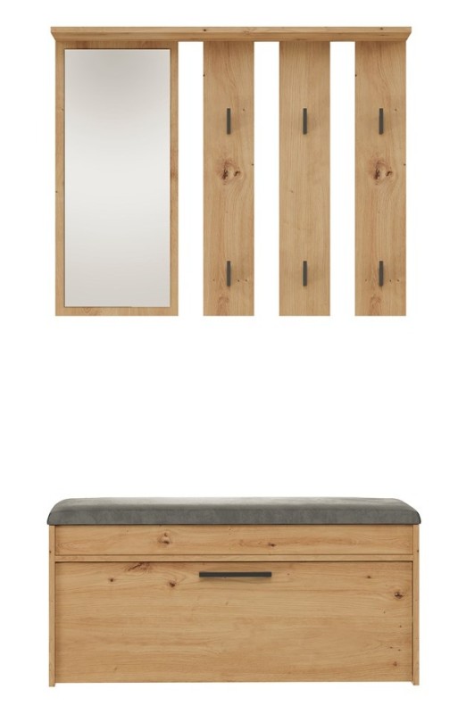 Garderoba Parma zestaw mebli do przedpokoju 100 cm dąb artisan