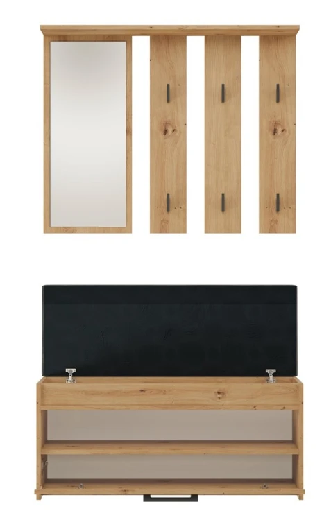 Garderoba Parma zestaw mebli do przedpokoju 100 cm dąb artisan