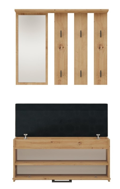 Garderoba Parma zestaw mebli do przedpokoju 100 cm dąb artisan