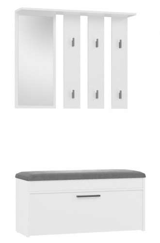 Garderoba Parma zestaw mebli do przedpokoju 100 cm biały