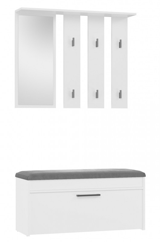 Garderoba Parma zestaw mebli do przedpokoju 100 cm biały