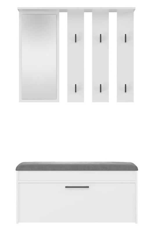 Garderoba Parma zestaw mebli do przedpokoju 100 cm biały