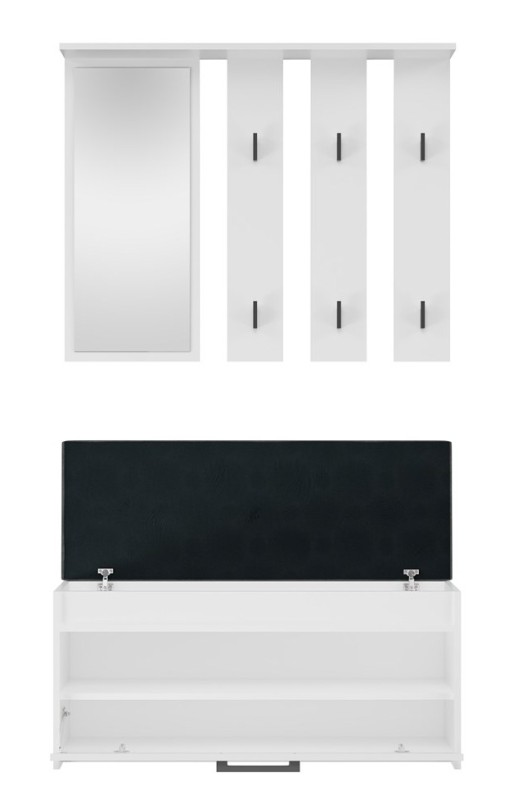 Garderoba Parma zestaw mebli do przedpokoju 100 cm biały