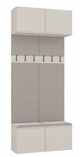 Garderoba Haga II podwójny wieszak z szafką i siedziskiem 100 cm kaszmir