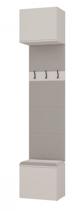 Garderoba Haga II podwójny wieszak z szafką i siedziskiem 100 cm kaszmir