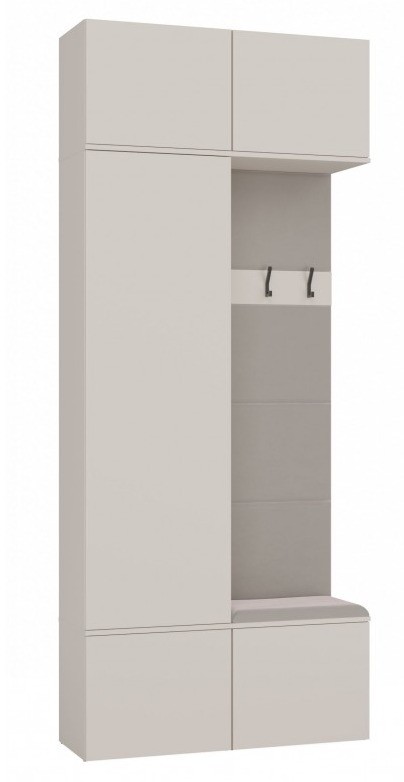 Garderoba Haga II szafa z wieszakiem i siedziskiem do przedpokoju 100 cm kaszmir