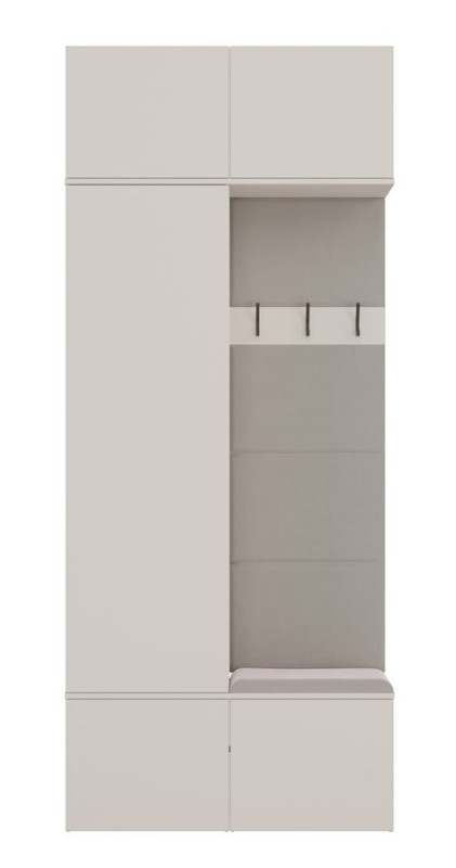 Garderoba Haga II szafa z wieszakiem i siedziskiem do przedpokoju 100 cm kaszmir