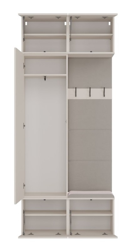 Garderoba Haga II szafa z wieszakiem i siedziskiem do przedpokoju 100 cm kaszmir