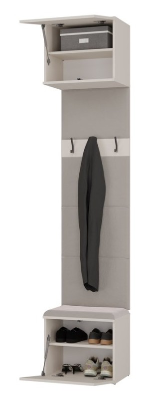 Garderoba Haga II szafa z wieszakiem i siedziskiem do przedpokoju 100 cm kaszmir