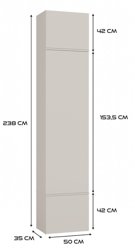 Garderoba Haga II szafa z wieszakiem i siedziskiem do przedpokoju 100 cm kaszmir