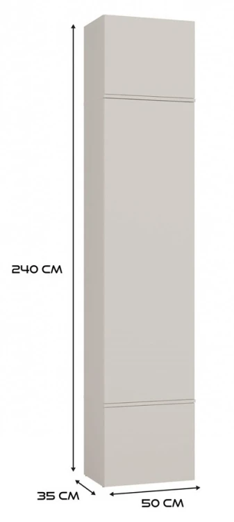 Szafa Haga wysoka nowoczesna z drążkiem i półkami do przedpokoju 50 cm kaszmir