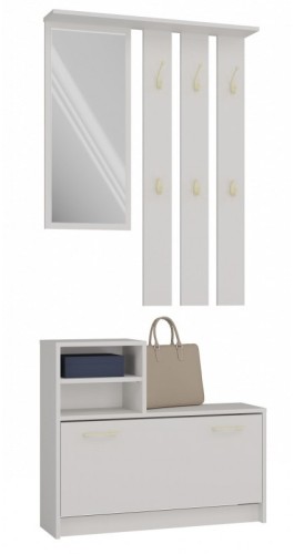 Garderoba Vera do przedpokoju wieszak lustro i szafka 85 cm kaszmir