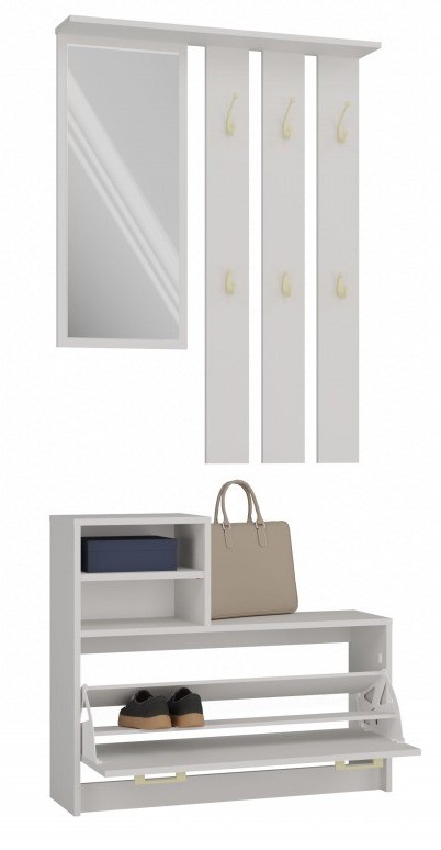 Garderoba Vera do przedpokoju wieszak lustro i szafka 85 cm kaszmir