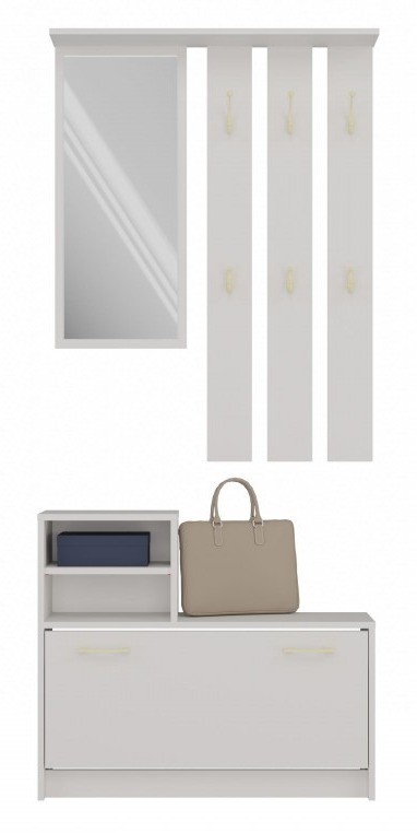 Garderoba Vera do przedpokoju wieszak lustro i szafka 85 cm kaszmir