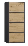 Komoda Alma nowoczesna bezuchwytowa do salonu 50 cm antracyt/dąb artisan