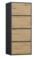 Komoda Alma nowoczesna bezuchwytowa do salonu 50 cm antracyt/dąb artisan