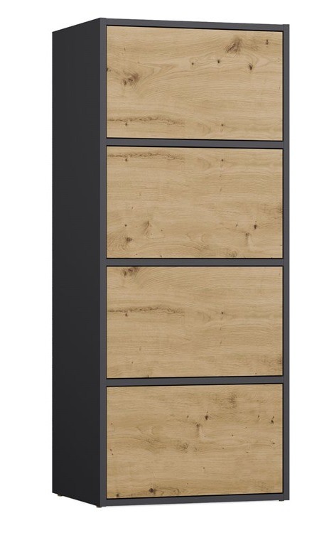Komoda Alma nowoczesna bezuchwytowa do salonu 50 cm antracyt/dąb artisan