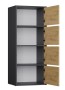 Komoda Alma nowoczesna bezuchwytowa do salonu 50 cm antracyt/dąb artisan