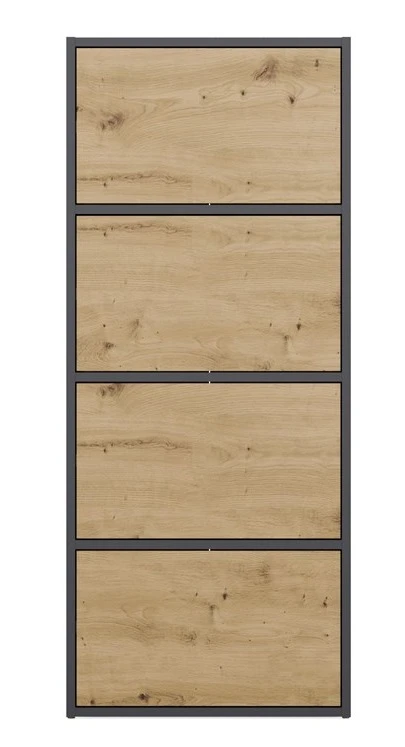 Komoda Alma nowoczesna bezuchwytowa do salonu 50 cm antracyt/dąb artisan