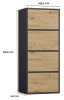 Komoda Alma nowoczesna bezuchwytowa do salonu 50 cm antracyt/dąb artisan