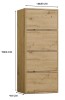 Komoda Alma nowoczesna bezuchwytowa do salonu 50 cm dąb artisan