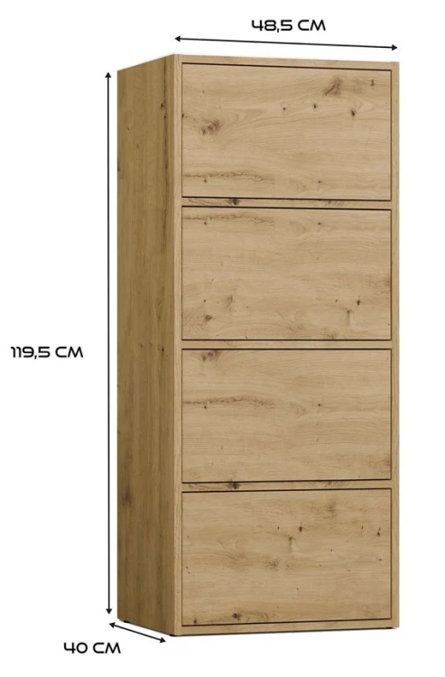 Komoda Alma nowoczesna bezuchwytowa do salonu 50 cm dąb artisan