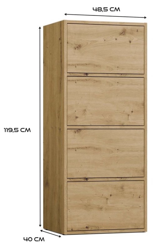 Komoda Alma nowoczesna bezuchwytowa do salonu 50 cm dąb artisan
