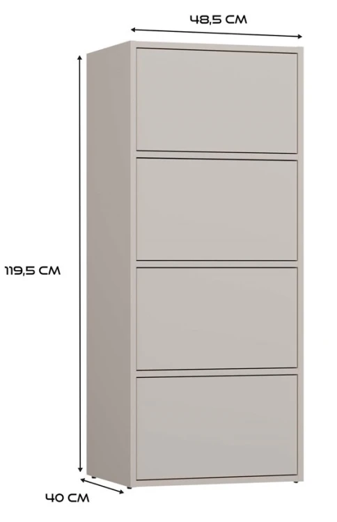 Komoda Alma nowoczesna bezuchwytowa do salonu 50 cm kaszmir