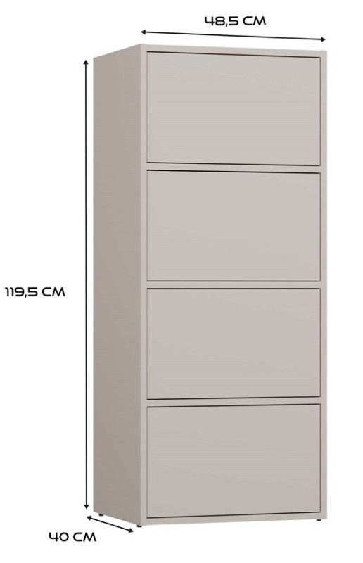 Komoda Alma nowoczesna bezuchwytowa do salonu 50 cm kaszmir