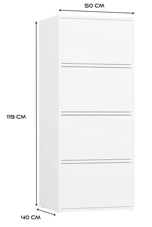 Komoda Alma nowoczesna bezuchwytowa do salonu 50 cm biały