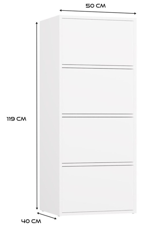 Komoda Alma nowoczesna bezuchwytowa do salonu 50 cm biały